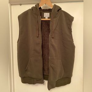 Hooded vest w/ thick fleece lining. Never worn.